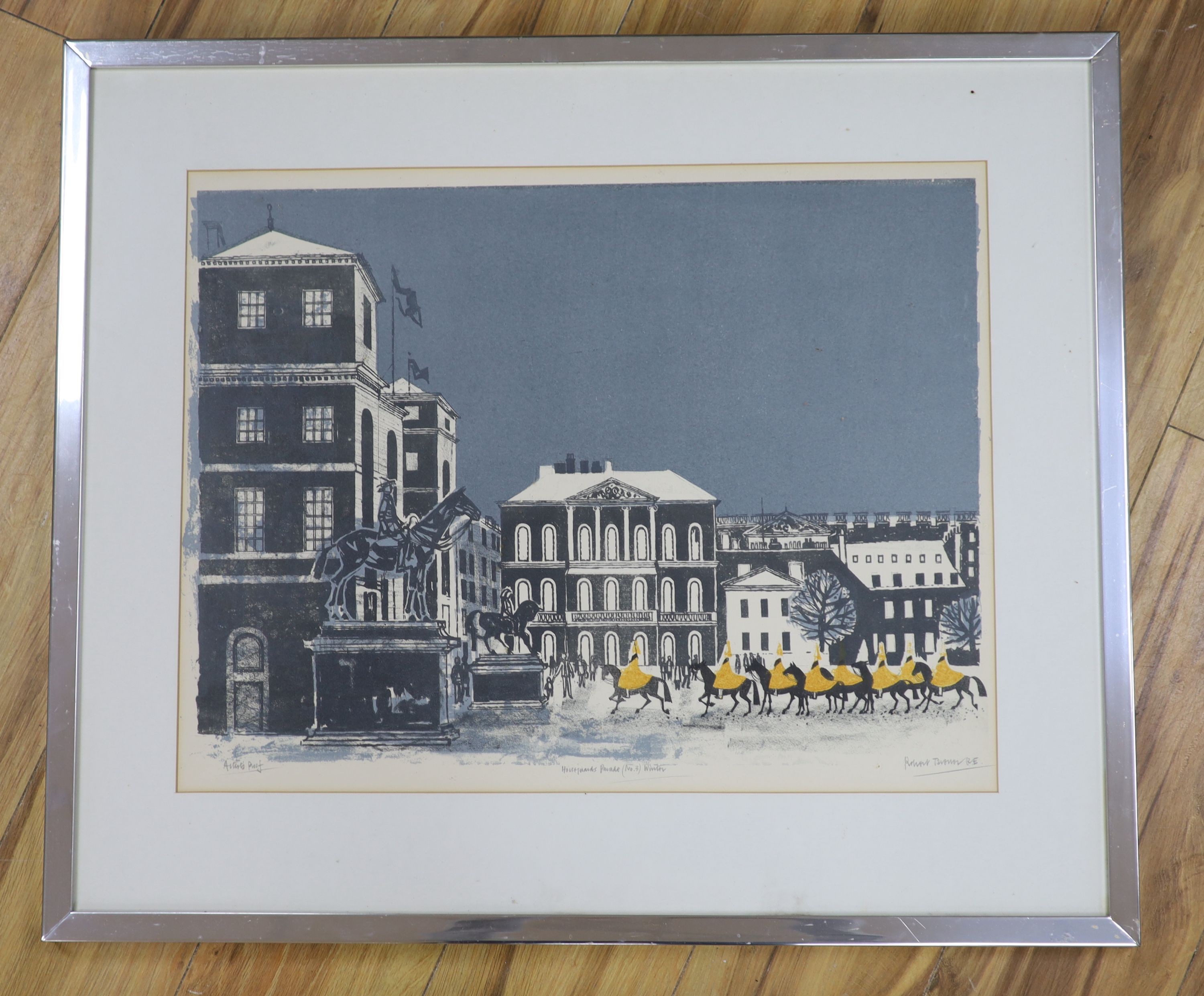 Robert Tavener (1920-2004) artist proof screenprint, Horseguards Parade (No.3) Winter, signed in pencil
